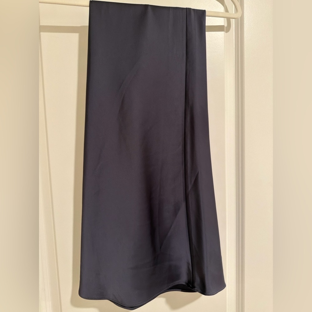 ZARA Satin Slip Skirt – Steel Blue – Size S